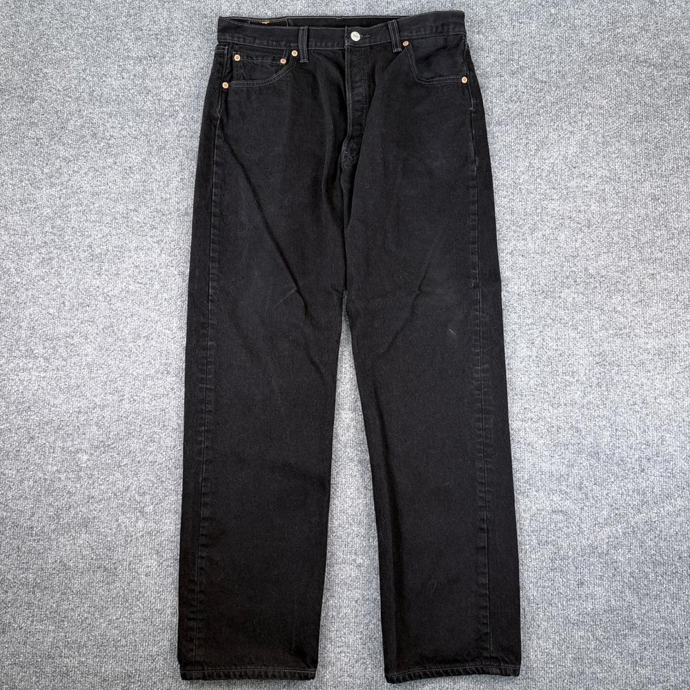 Vintage Levis 501 Jeans Mens FITS 32x32 Black 0660 Button Fly Made in USA 90s